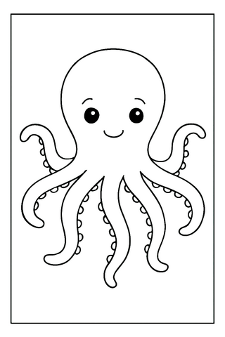 ośmiornica kolorowanka
